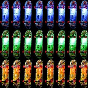 24 Pcs Light up Finger Skateboards Collectible Fingerboards LED Mini Skateboard